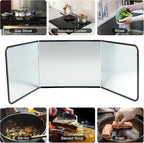 3 Sided Foldable Splatter Guard, Stainless Steel Grease Splatter Screen - Image 9
