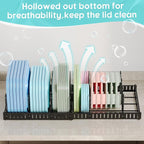 Expandable Food Container Lid Organizer, Large Capacity Adjustable 8 Dividers - Image 8