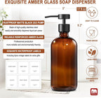 GMISUN Amber Glass Soap Dispenser, 6 Pack Bathroom Hand Soap Dispensers - Image 3