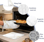 White Gold Marble Pot Holders and Oven Mitts Set Silicone Abstract Marble - Image 4