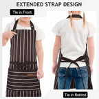 2 Pack Stripes Kids Apron, Kids Cooking Aprons - Image 4