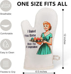 Miracu Funny Oven Mitts for Women, Cute Oven Mitt Set, Fun Kitchen Mittens - Image 4