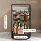 Rotating Spice Rack with Paper Towel Holder, 2 Tier Turntable Lazy Susan - Image 4