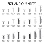 440Pcs 304 Stainless Steel Slotted Spring Pin Assortment Kit, M1.5 M2 M2.5 M3 - Image 2