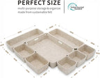 Welaxy Desk Drawer Organizer Tray, 8-Piece Beige Office Storage, Nordic - Image 7