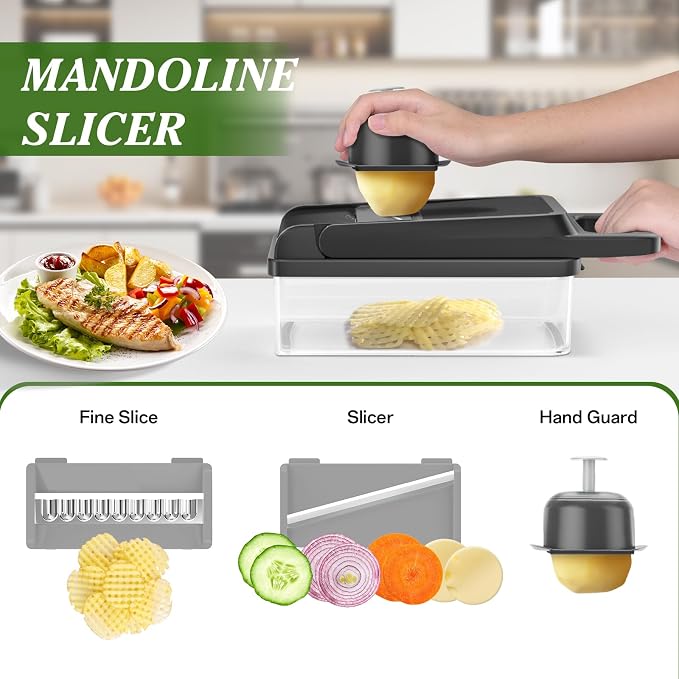 HomeHacks Vegetable Chopper Vegetable Cutter, 15 in 1 Kitchen Gadget, Onion - Image 4