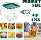 4 Pack 4QT Food Storage Containers - Image 2