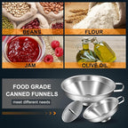 Walfos 5.5 Inch and 4 inch Stainless Steel Wide-Mouth Funnel - Image 2