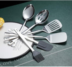 Cooking Spoon, Berglander 6 Pieces Spatula Set Stainless Steel, Metal Spatula - Image 4