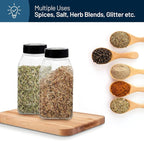 ROYALHOUSE 6 PACK 32 Oz with Black Cap, Plastic Spice Jars Bottles Containers - Image 4