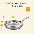Cuisinart 10-Inch Open Skillet, Stainless Steel Skillet Large Kitchen Pan - Image 5
