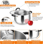 P&P CHEF Stainless Steel Stock Pot, 6 Qt Cooking Soup Pot - Image 4