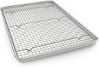 24 Inch Baking Sheet Pans with Rack Set, Natural Aluminum Cookie Sheet by EWFEN
