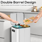 FDW | 10 Gallon Trash Can with Lid | Stainless Steel | Fingerprint-Proof | Made - Image 4