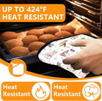 Cute Cats Oven Mitts and Pot Holders Sets 4Pcs, Extra Long Oven Gloves Potholder - Image 4