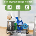 Fikoksol Large Sponge Holder for Kitchen Sink, 90-Degree Sink Caddy Organizer - Image 3