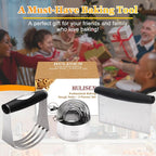 HULISEN Stainless Steel Biscuit Cutter Set, Pastry Scraper and Dough Blender - Image 2
