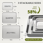 BRONYPRO Stainless Steel Baking Sheet Pan Set of 3, Cookie Sheets 9/12/16 In - Image 6