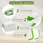 Collapsible Colander Set with Strainer Bowl, 2 in 1 Fruit Washing Basket with - Image 6