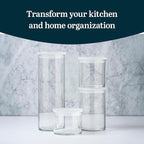 Libbey Stacking Cylinder Assorted Storage Jars, Stackable Glass Jars Set of 4 - Image 2