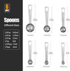 Doosu Measuring Spoons Set of 6-18/8 Stainless Steel Heavy Duty Teaspoons - Image 2
