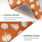 Fall Dish Drying Mat for Kitchen Counter Autumn White Pumpkins Festival - Image 3