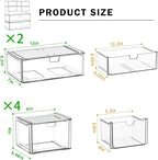 caktraie Acrylic Storage Drawers Set of 6, Plastic Organizer Bins - Image 3