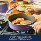 Rachael Ray Cucina Nonstick Cookware Pots and Pans Set, 12 Piece, Lavender - Image 3