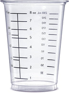 GUSTO 10 oz Clear Plastic Measuring Cups Disposable Multipurpose Cups - Image 2