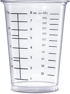 GUSTO 10 oz Clear Plastic Measuring Cups Disposable Multipurpose Cups - Image 2