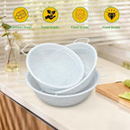 Colander Set with White Coating, Stainless Steel Micro-Perforated Colanders - Image 7