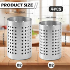 4PCS Stainless Steel Utensil Holder and Utensil Drying Holder, as a Kitchen - Image 2