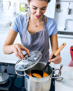 Pasta Fork and Ladle Set, and Sauce Pasta, BPA-Free Matte Silicone, Wood Handle - Image 5