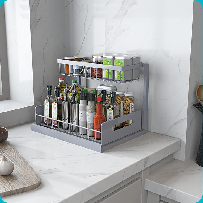 REALINN Under Sink Organizer, Pull Out Cabinet Organizer 2 Tier Slide Out Sink - Image 7