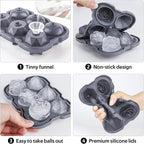 Ice Cube Tray, Mikiwon 2 inch Rose Ice Cube Trays - Image 3