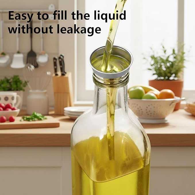 WERTIOO Olive Oil Dispenser Bottle, 2 Pack 17oz Oil and Vinegar Dispenser Set - Image 4
