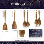 Wooden Spoons for Cooking, Nonstick Cooking Utensil Set - Image 2