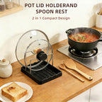 Pot Lid Holder and Spoon Rest, 2-in-1 Kitchen Counter Organizer - Image 3