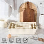 Sweejar Casserole Dishes for Oven, Ceramic Bakeware Set of 3, Rectangular - Image 3