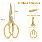 AWinjoy Japanese Gold Kitchen Scissors, Heavy Duty Stainless Steel, Dishwasher - Image 4