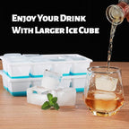 Large Ice Cube Trays with Lid, Jrisbo 2 Pack Stackable Silicone Ice Cube Molds - Image 5