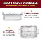 E-far 14 x 10.6 Inch Roasting Pan, Stainless Steel Turkey Roaster - Image 4