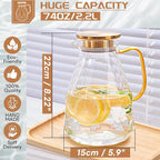 Yirilan Glass Pitcher, 2.2 Liter Water Pitcher - Image 2