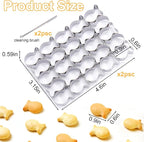 AIERSA 2Pcs Gold Fish Cracker Cutter, 25 Cavity Fish Cookie Cutter, Mini Gold - Image 2