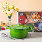 vancasso Enameled Cast Iron Dutch Oven, 2.5 QT Green Naturally Non-Stick - Image 7