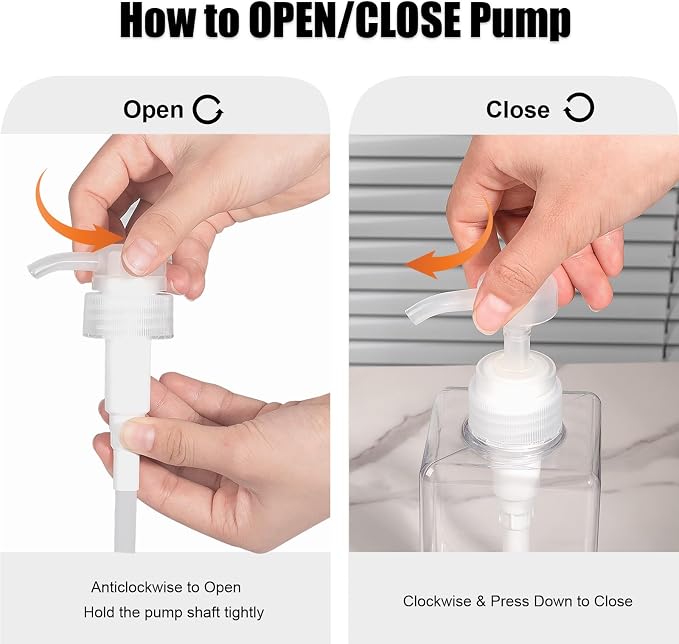 Pump Bottle, Refillable Plastic Empty Lotion Soap Dispenser Liquid Container - Image 4