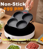 HUPECHAM Egg Pan With Lid 4-Cup Nonstick, and Healthy Granite Egg Frying Pan - Image 6