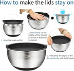 Wildone Mixing Bowls with Airtight Lids, Stainless Steel Nesting Mixing Bowls - Image 7