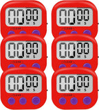 6 Pack Small Digital Kitchen Timer Magnetic Back and ON/Off Switch, Minute by LinkDm