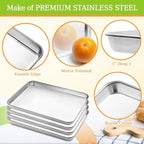 CEKEE 4 Pack Baking Pans Set, Nonstick Stainless Steel Cookie Sheets - Image 3